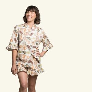 NYC Bites Cotton Pajama Short Set size L